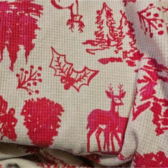 Sleep by Cacique Thermal Henley Pj set Winter scene Cream & Red Size 30/32 - Picture 11 of 16